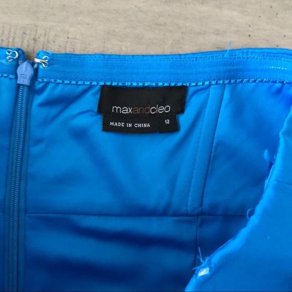MAX&CLEO Strapless blue dress size 12 - Picture 3 of 5